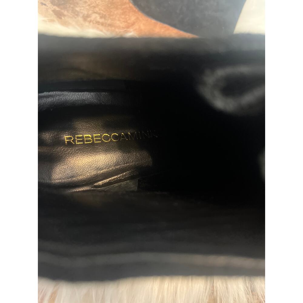 Rebecca Minkoff black suede leather tassel ankle booties with a wedge heel. 7.5 - Picture 3 of 4